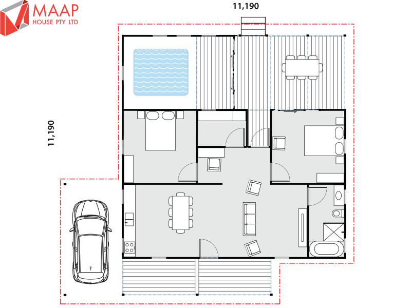 MAAP House Floorplan Custom 2 Bed 1.06