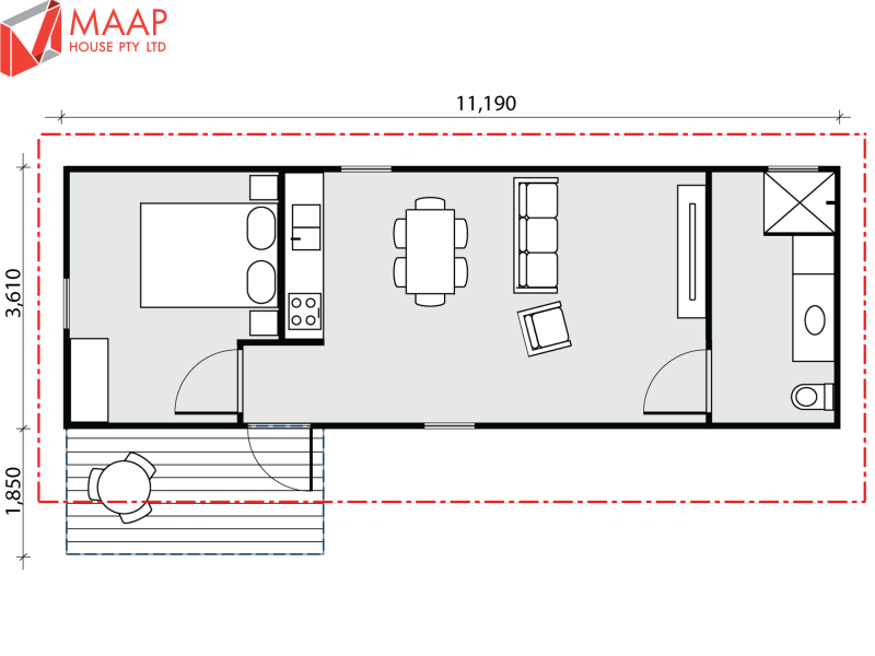MAAP House Floorplan Custom (GF) 1 Bed 1.07